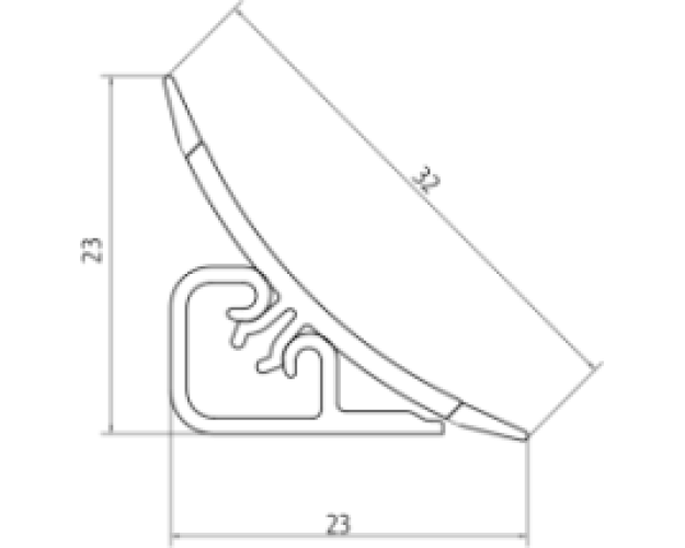 Плинтус LB-23, L=3000мм, уника снежная