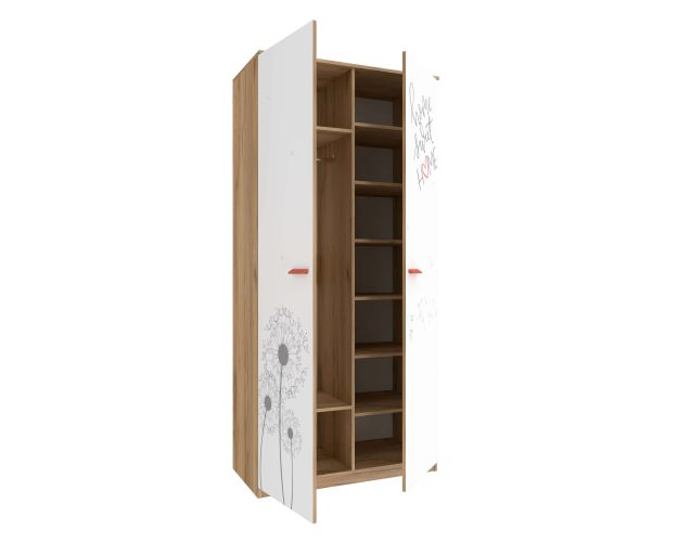 Оливер ЛД.524.040.000.003 Шкаф двухстворчатый (Дуб Золотой/Белый)