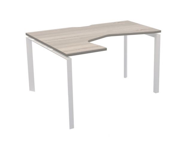 Стол эргономичный левый на металлокаркасе НТМП.П-060.ЛВ Сосна винтер/Белый