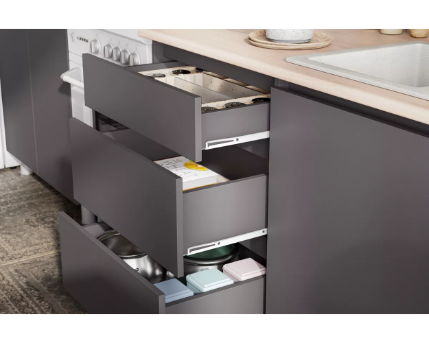 Кухонный гарнитур "Денвер" 2.0 графит серый / дуб сонома